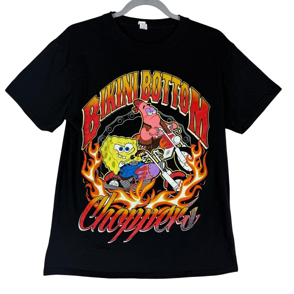 SpongeBob Bikini Bottom Choppers Shirt Mens M Black Graphic Tee Brisco Brands